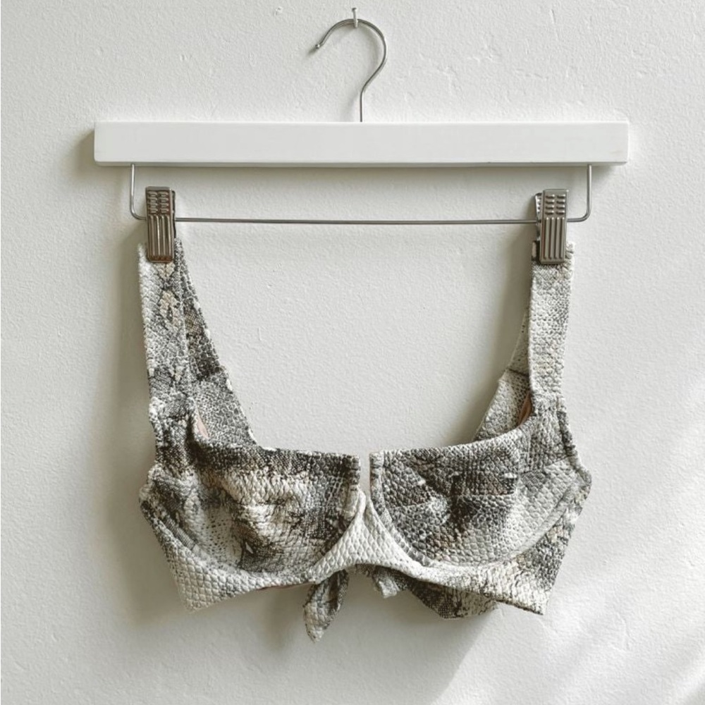 Snake-Print Underwire Bikini Top